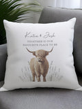 PMC personalised Highland cow cushion 40x40 cm - British product