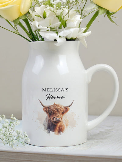Nächste PMC Personalisierte Keramikkrugvase mit Highland-Kuh – online kaufen bei McGrocer