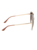 Guess gold tone metal cat eye sunglasses with animal print, UK version