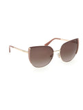 Guess gold tone metal cat eye sunglasses with animal print, UK version