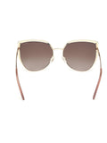 Guess gold tone metal cat eye sunglasses with animal print, UK version