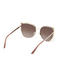 Guess gold tone metal cat eye sunglasses with animal print, UK version