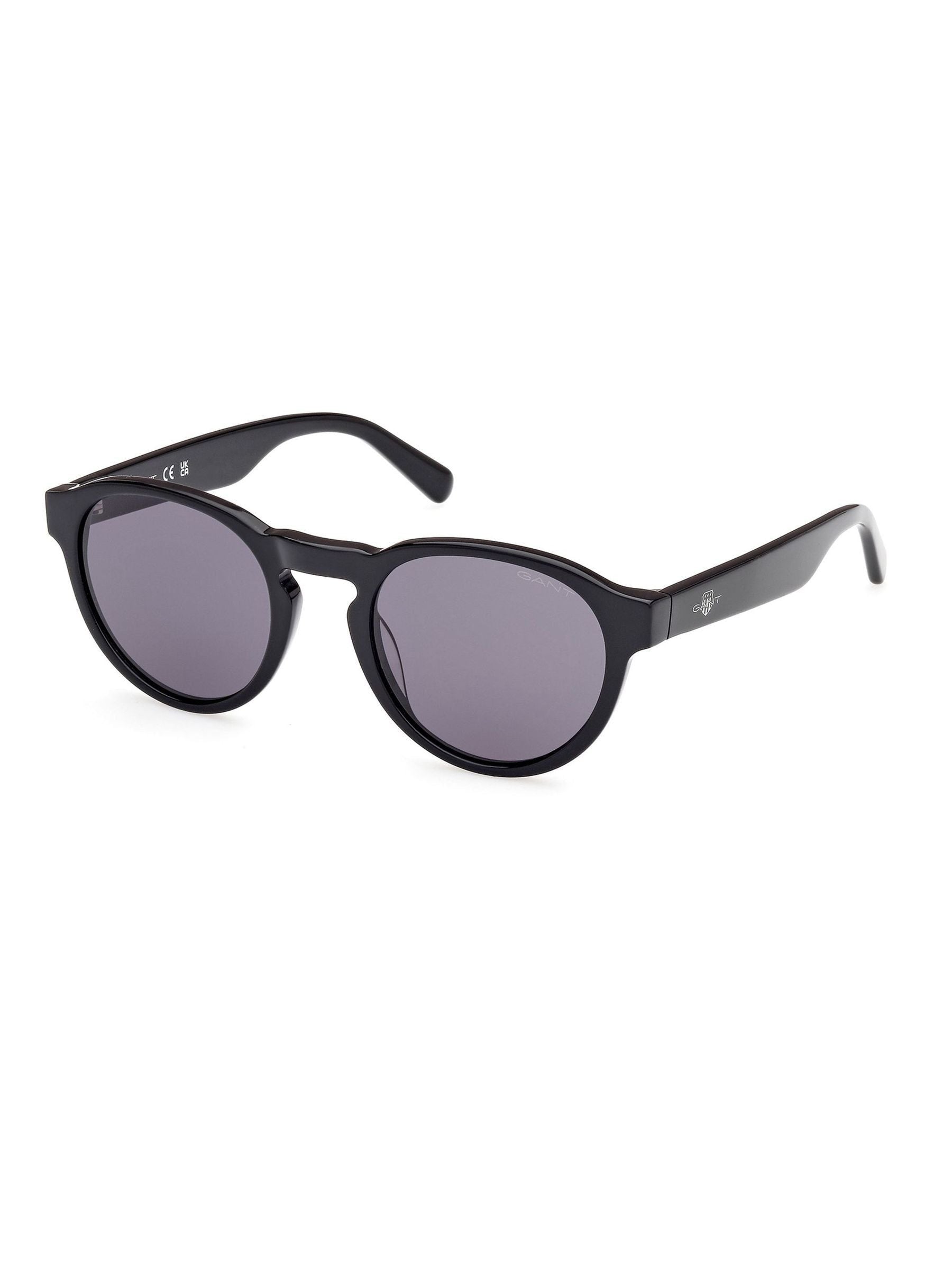 GANT round shiny black sunglasses, UK version