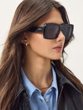 Max Mara black square shiny sunglasses, UK version