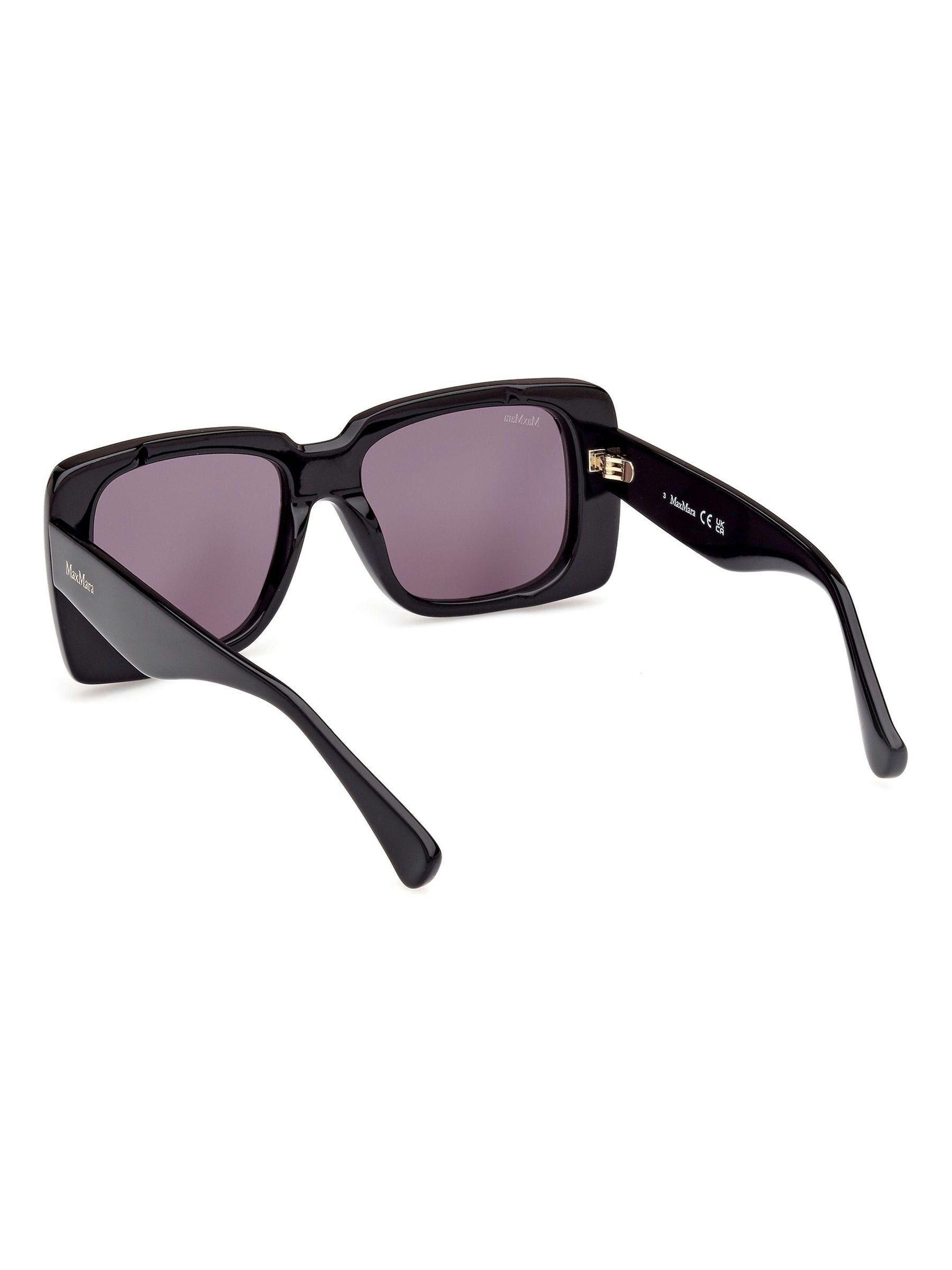 Max Mara black square shiny sunglasses, UK version