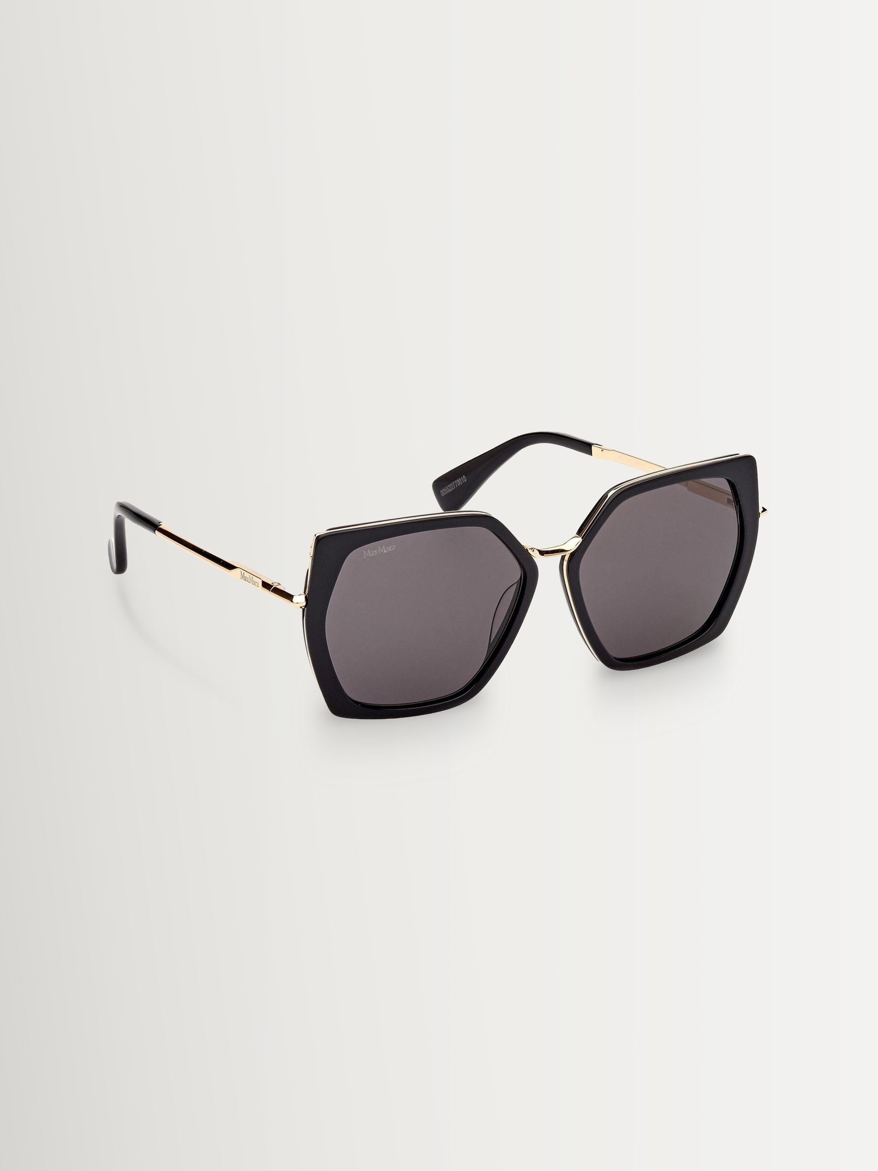 Max Mara black square sunglasses with acetate and metal, UK version