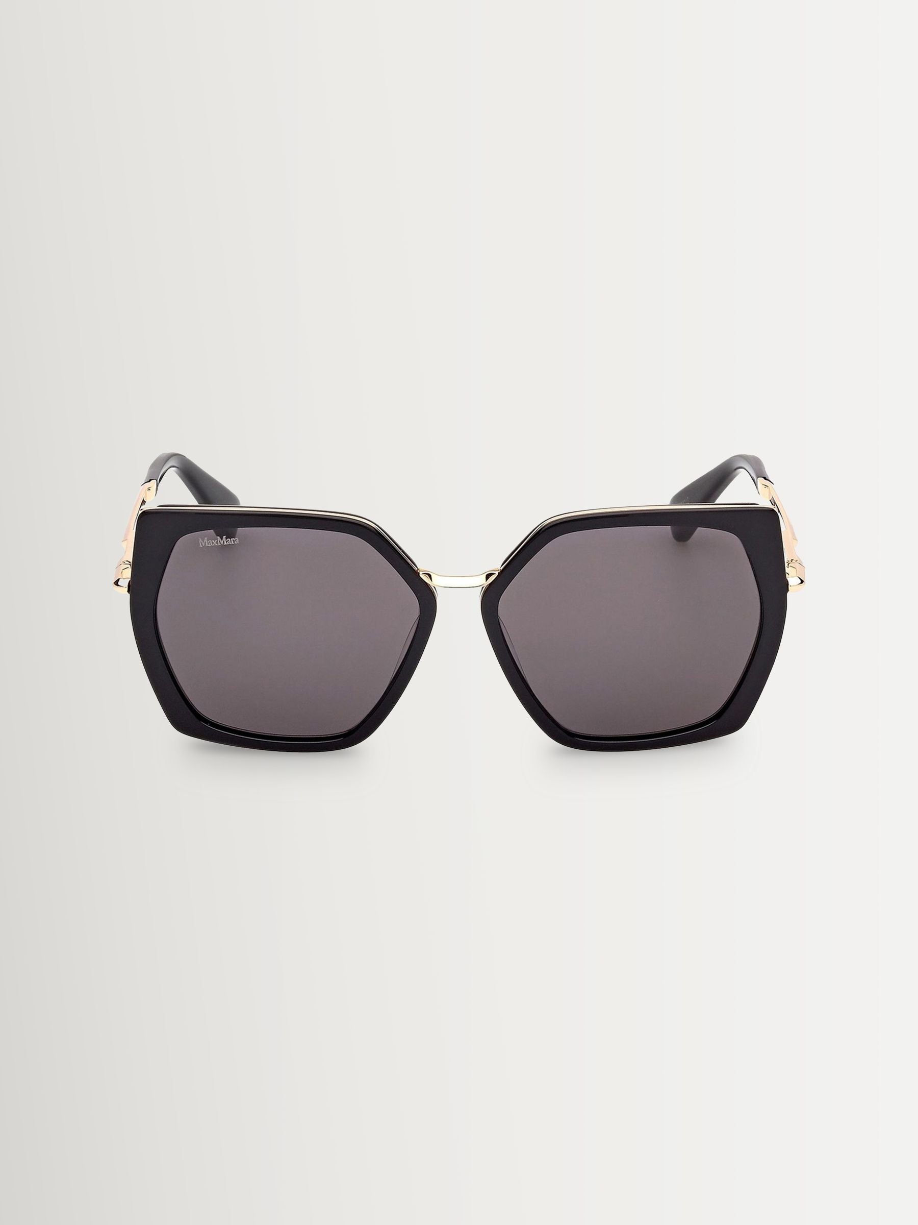 Max Mara black square sunglasses with acetate and metal, UK version