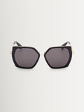 Max Mara black square sunglasses with acetate and metal, UK version
