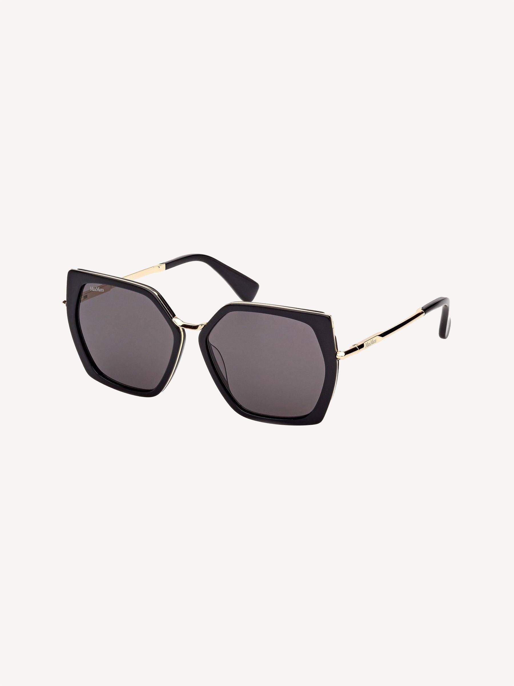 Max Mara black square sunglasses with acetate and metal, UK version