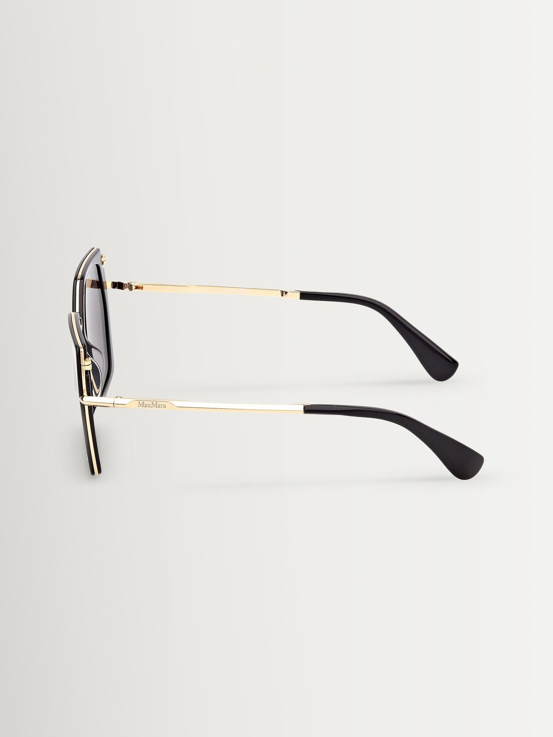 Max Mara black square sunglasses with acetate and metal, UK version