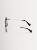 Max Mara black square sunglasses with acetate and metal, UK version