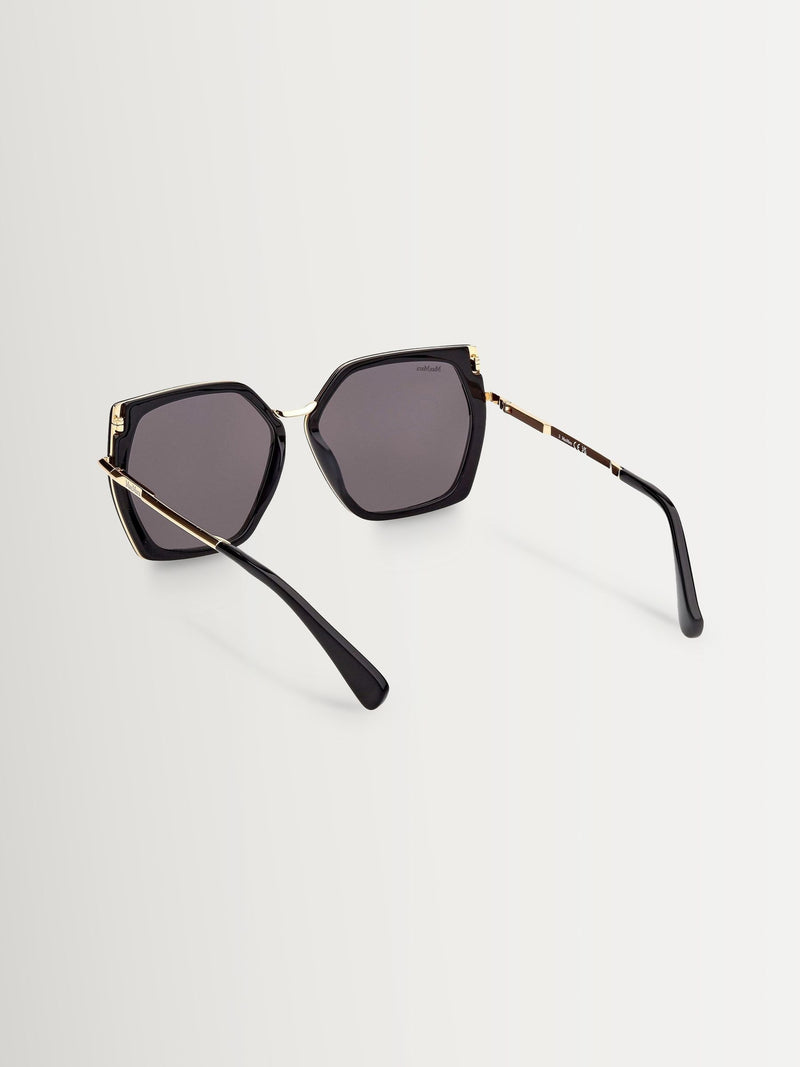 Max Mara black square sunglasses with acetate and metal, UK version