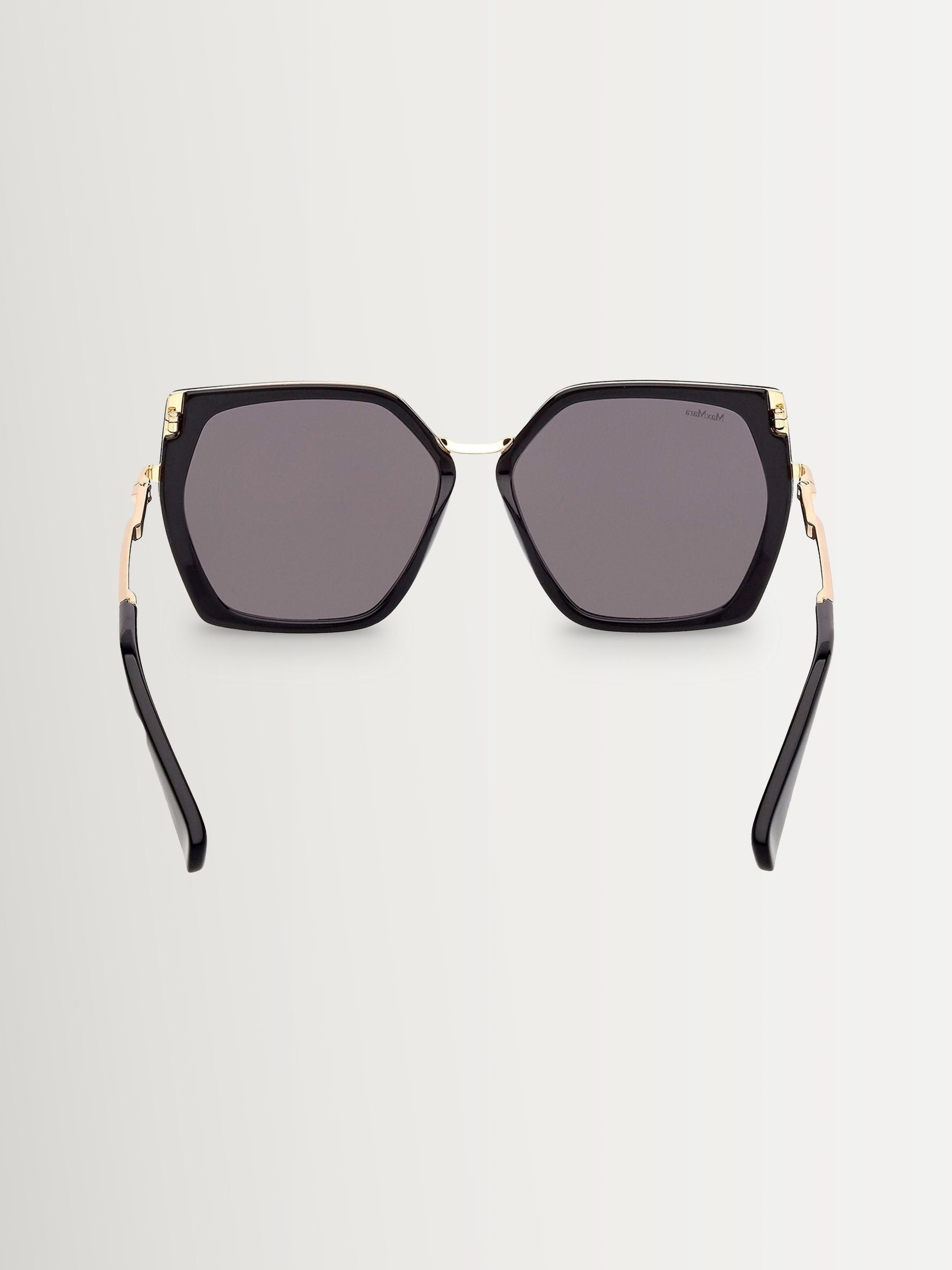 Max Mara black square sunglasses with acetate and metal, UK version
