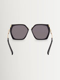 Max Mara black square sunglasses with acetate and metal, UK version