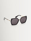Max Mara black square sunglasses with acetate and metal, UK version