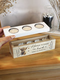 PMC Personalised Highland Cow tea light holder, imported from the UK