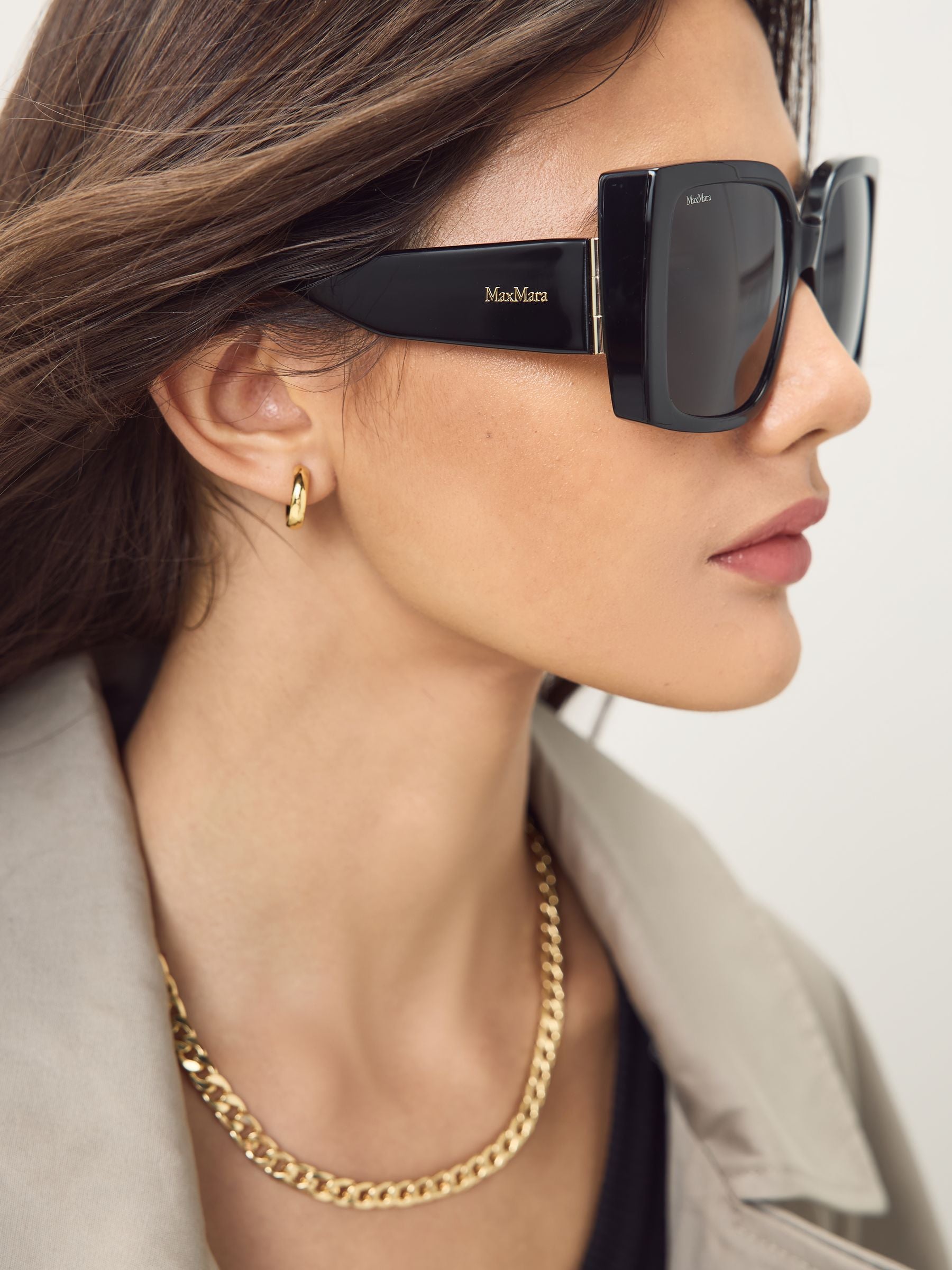 Max Mara black modern sunglasses, UK version