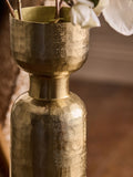 Gold hammered metal vase 36cm, imported from the UK