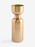 Gold hammered metal vase 36cm, imported from the UK