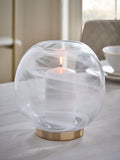 Claremont glass candle holder white milky swirl 22.5cm, UK version