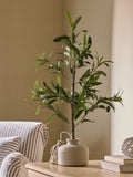 Faux olive tree ceramic pot with lights, imported from the UK