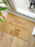 PMC personalised Highland Cow doormat 60x40 cm (British brand)