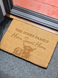 PMC personalised Highland Cow doormat 60x40 cm (British brand)