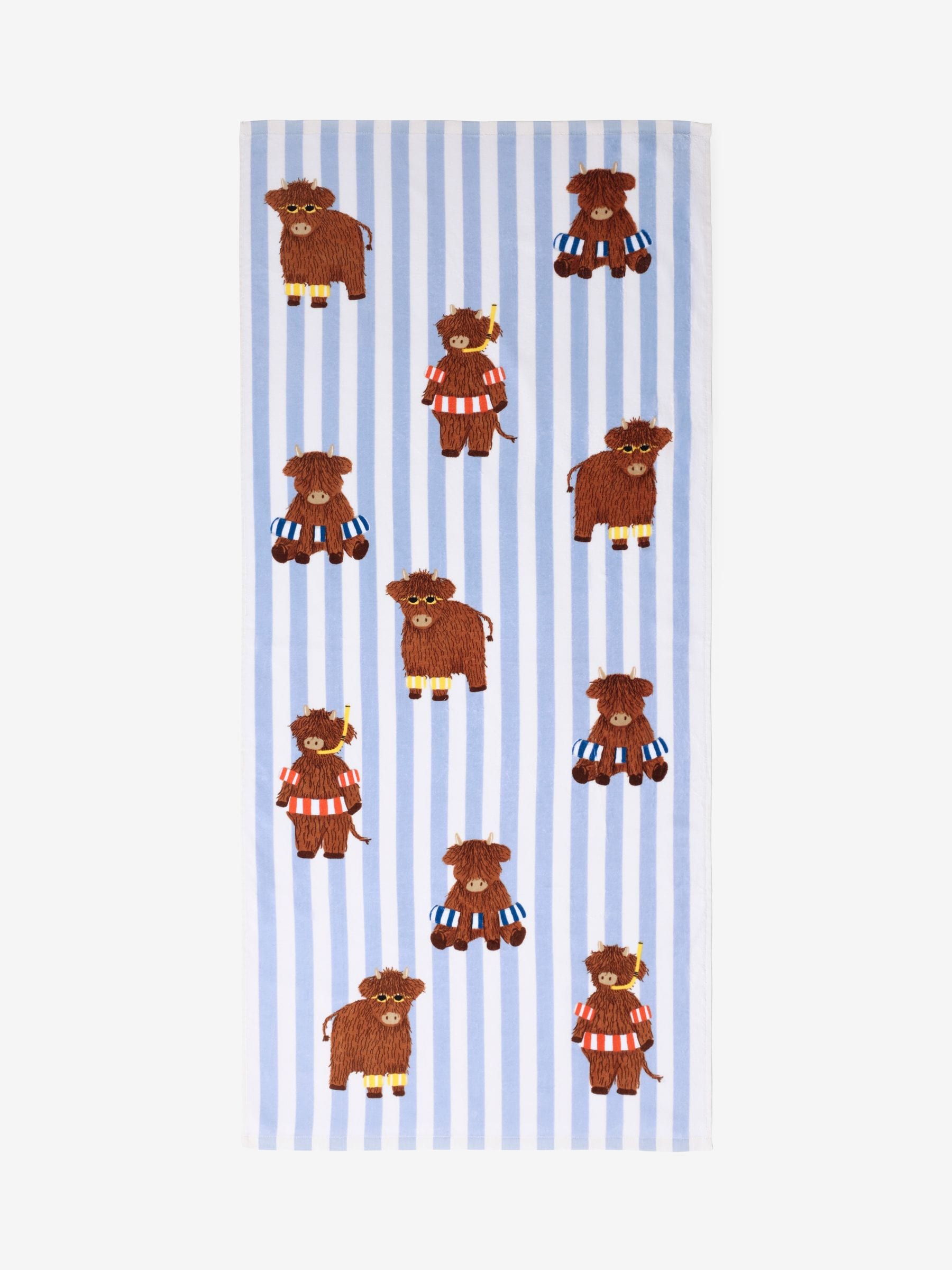 Hamish Highland Cow beach towel 100% cotton - British product