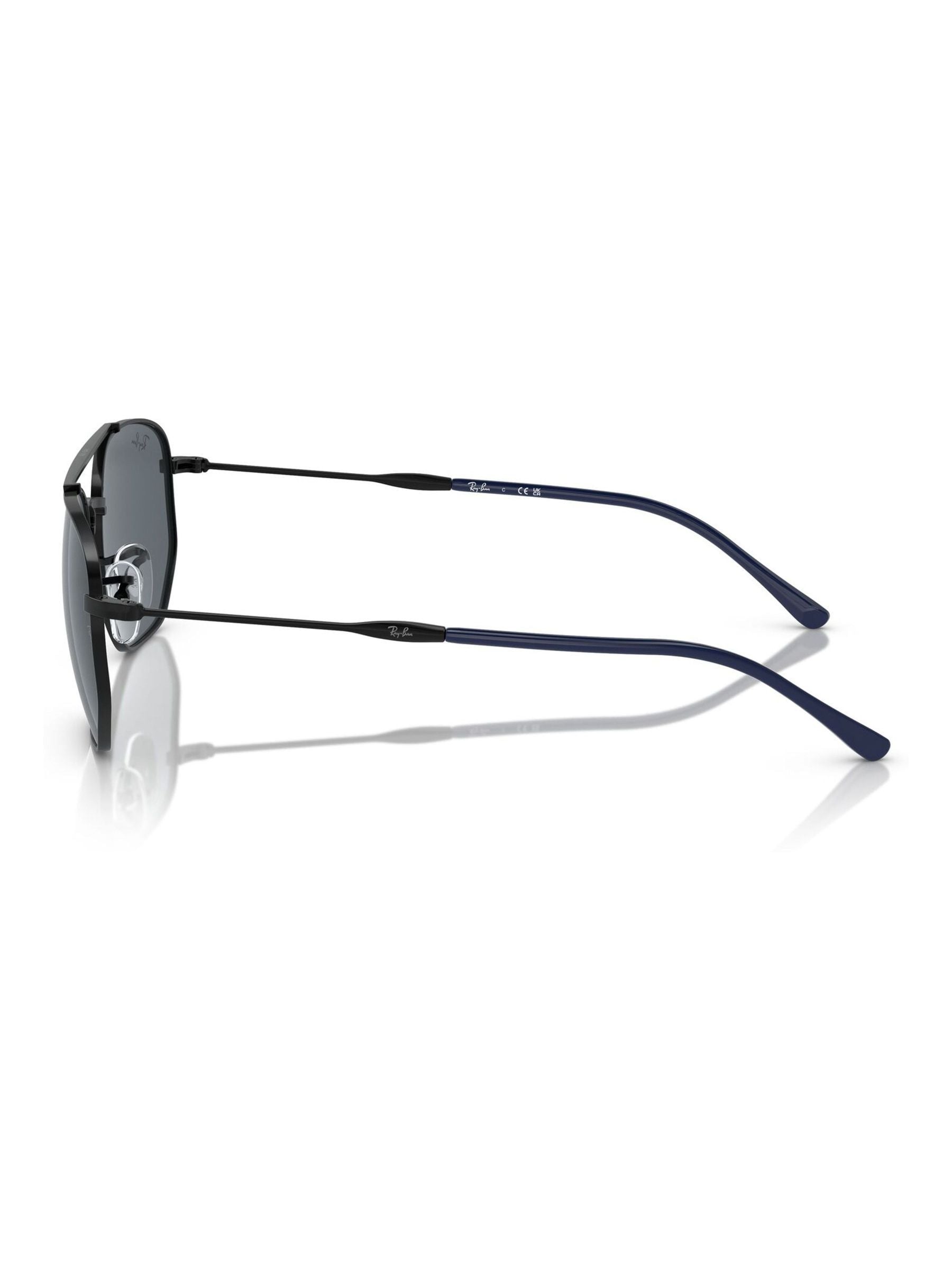 Ray-Ban black irregular sunglasses with blue lenses - British product