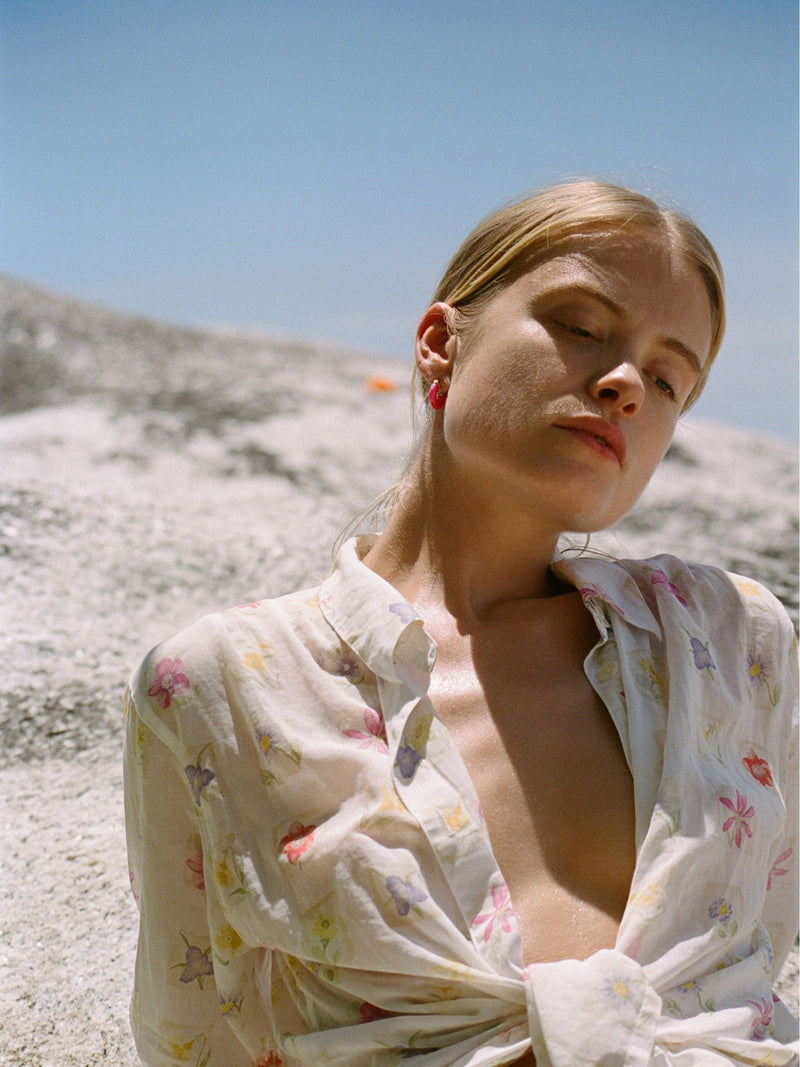 Anni Lu pink Petit Swell hoop earrings, UK version