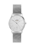 Limit 40mm Mens Round Silver Analogue Watch with Silver Mesh Strap