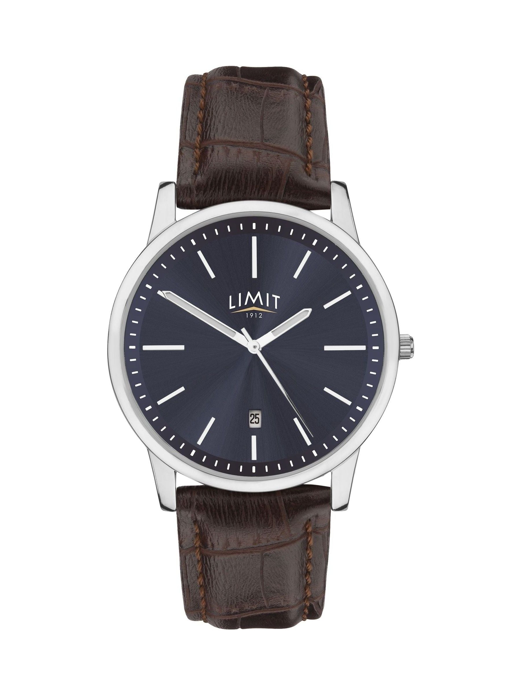 Limit Black Modern 38mm Round Analogue Watch With Strap