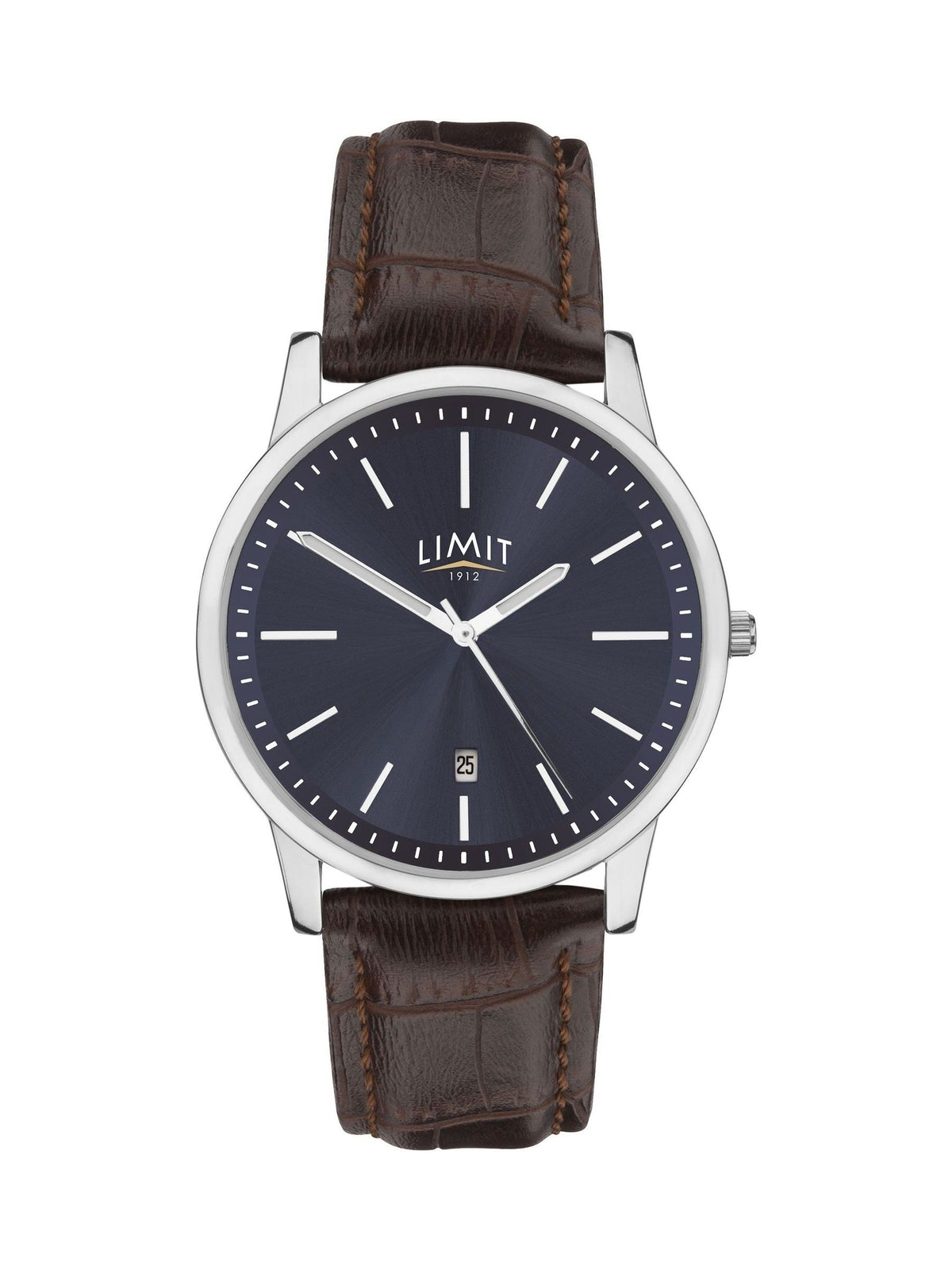 Limit Black Modern 38mm Round Analogue Watch With Strap