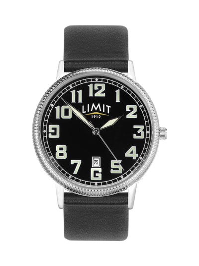 Next Limit Black Pilot 40mm Round Analogue Men's Watch with Strap- Buy online at McGrocer