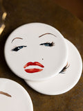 Rockett St George Marilyn Monroe cream ceramic coasters set, UK version