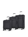 Rock Luggage Black Suitcases Set 3 Piece