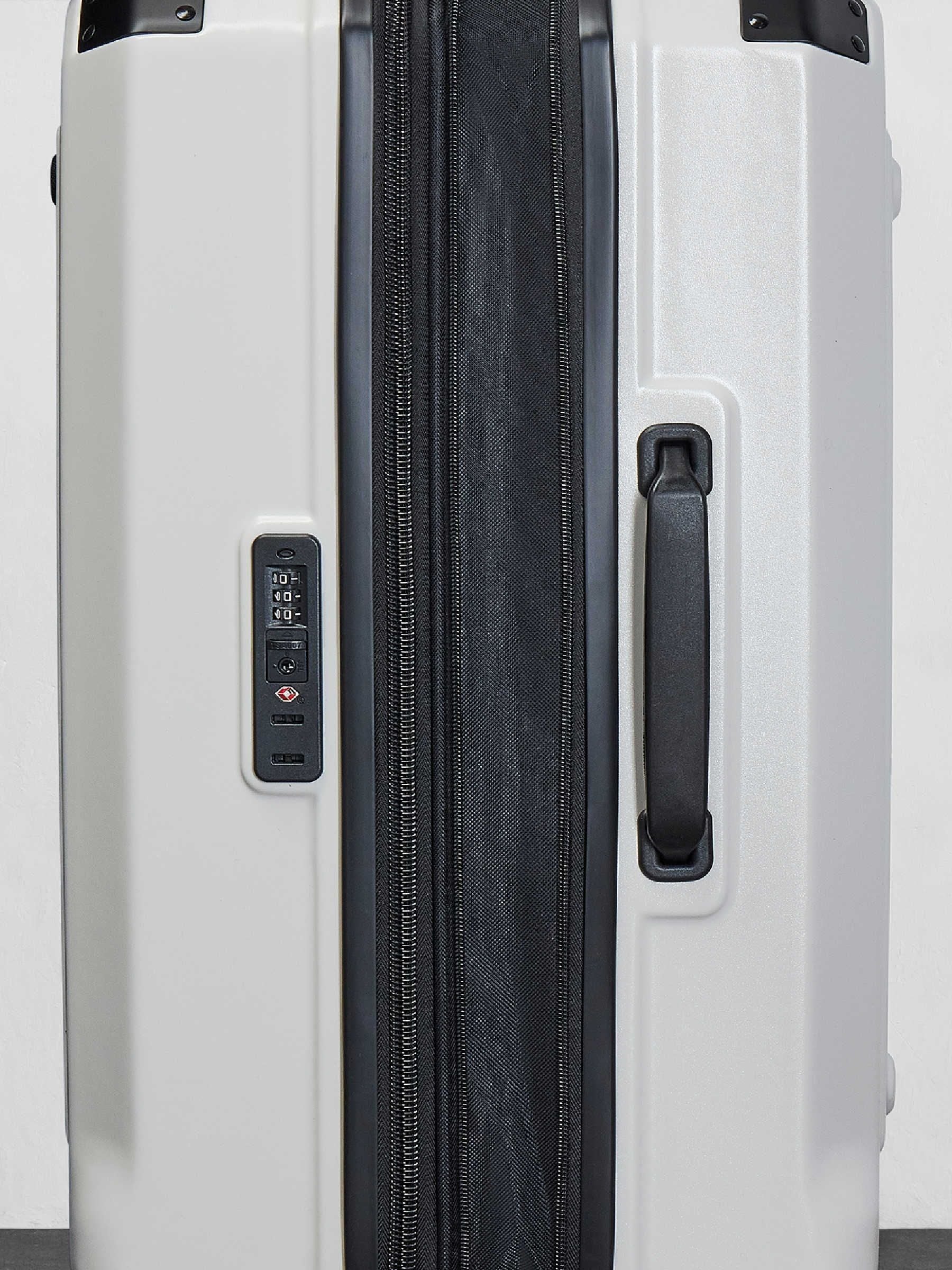 Rock Luggage white medium Alpine suitcase, imported from the UK