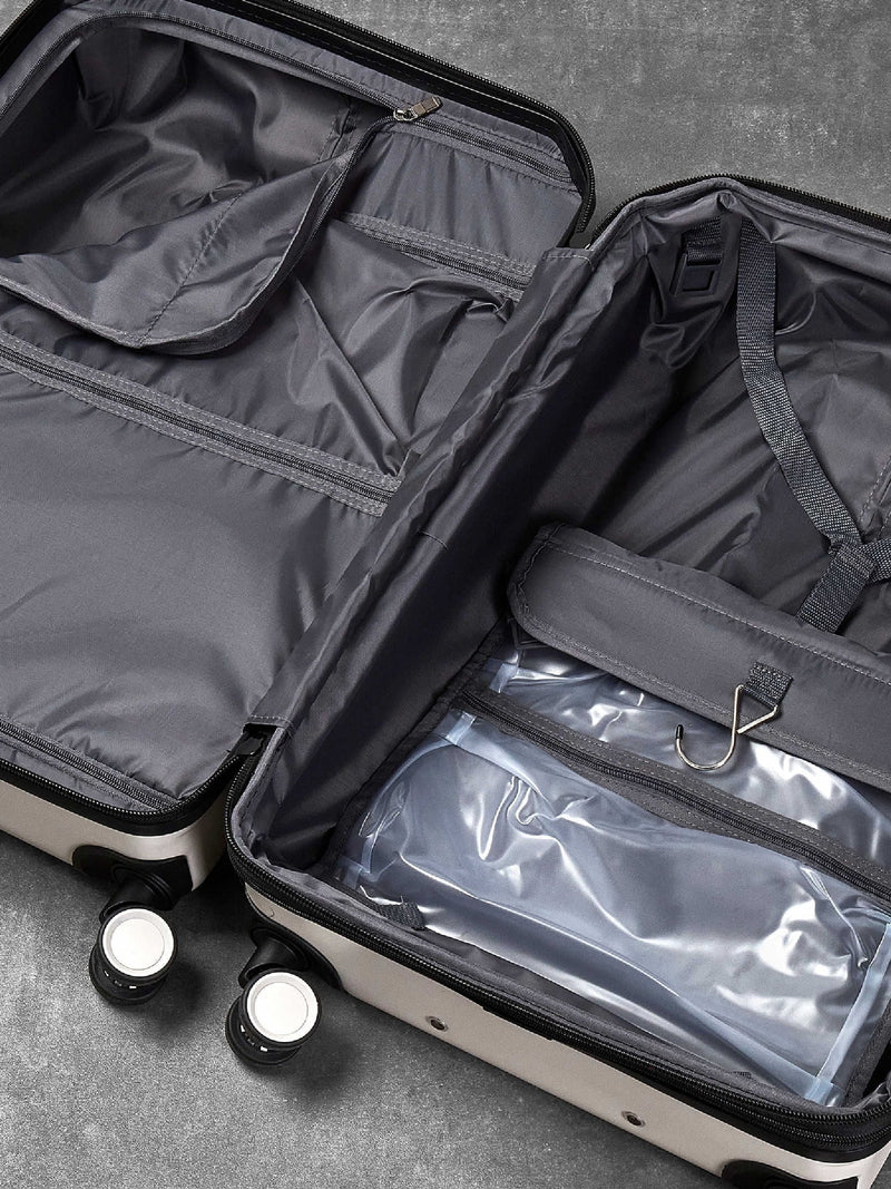 Rock Luggage white medium Alpine suitcase, imported from the UK