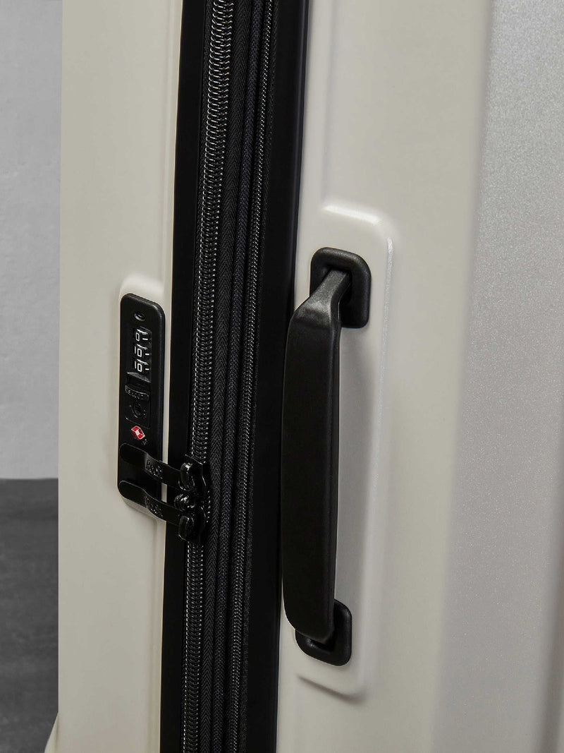 Rock Luggage white medium Alpine suitcase, imported from the UK