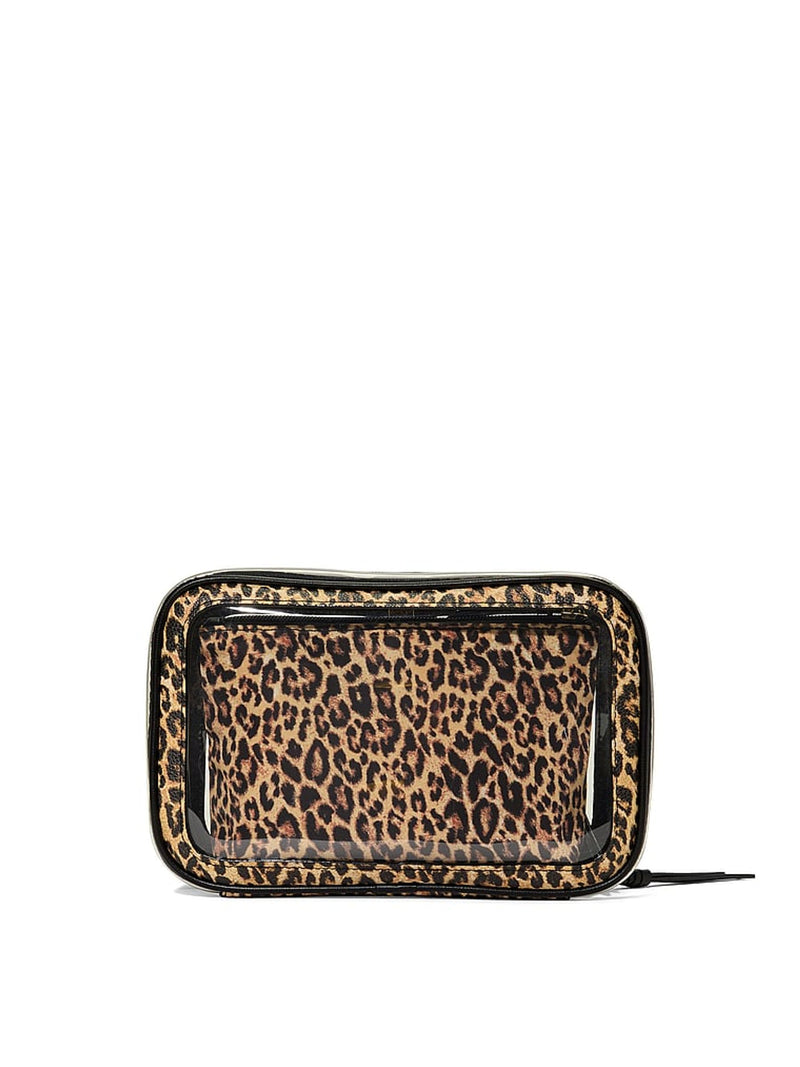 3-in-1 Reise-Kosmetiktaschen-Trio mit Leopardenmuster
