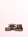 Victoria's Secret Pink and Black Stripe 4 Piece Makeup Bag Set