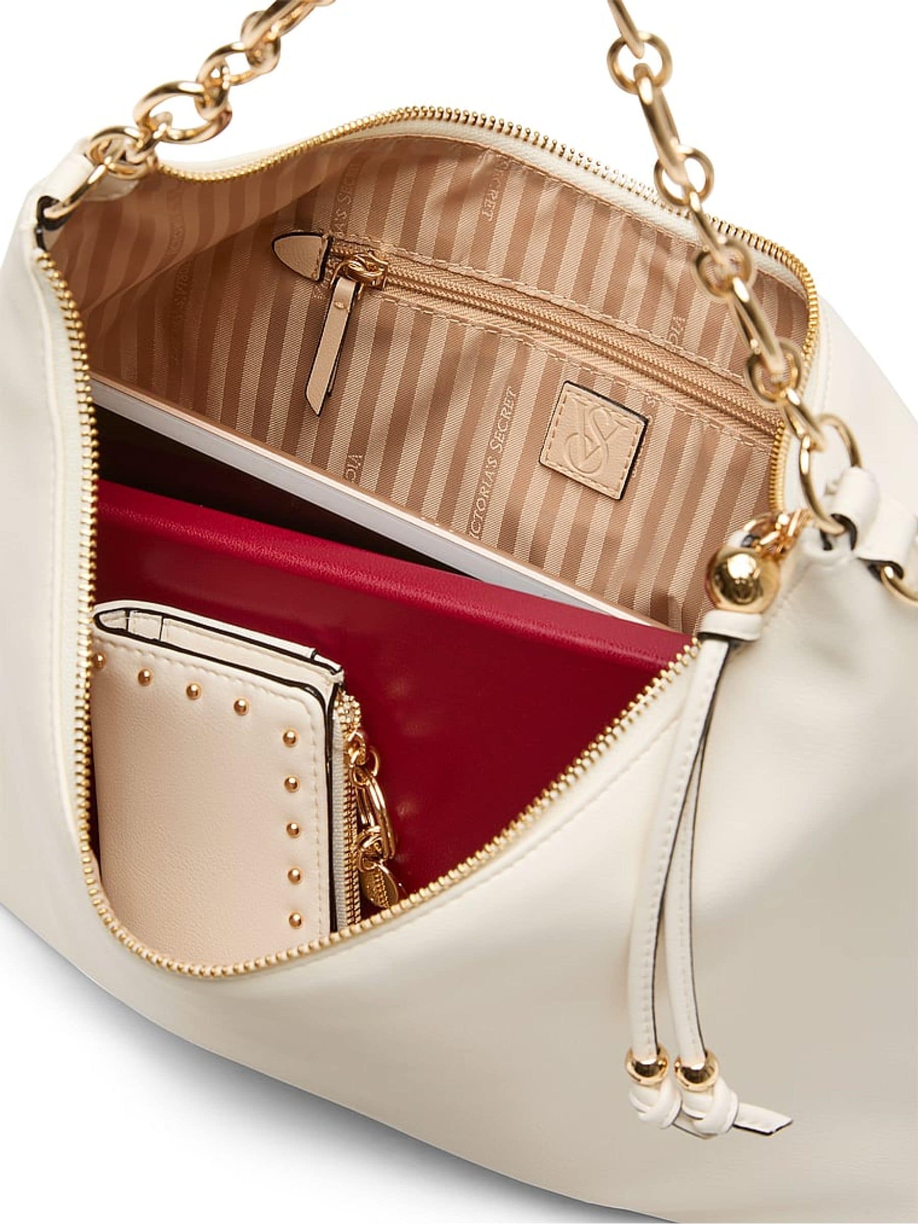 Victoria's Secret cream medium hobo bag with swan studs, imported from the UK