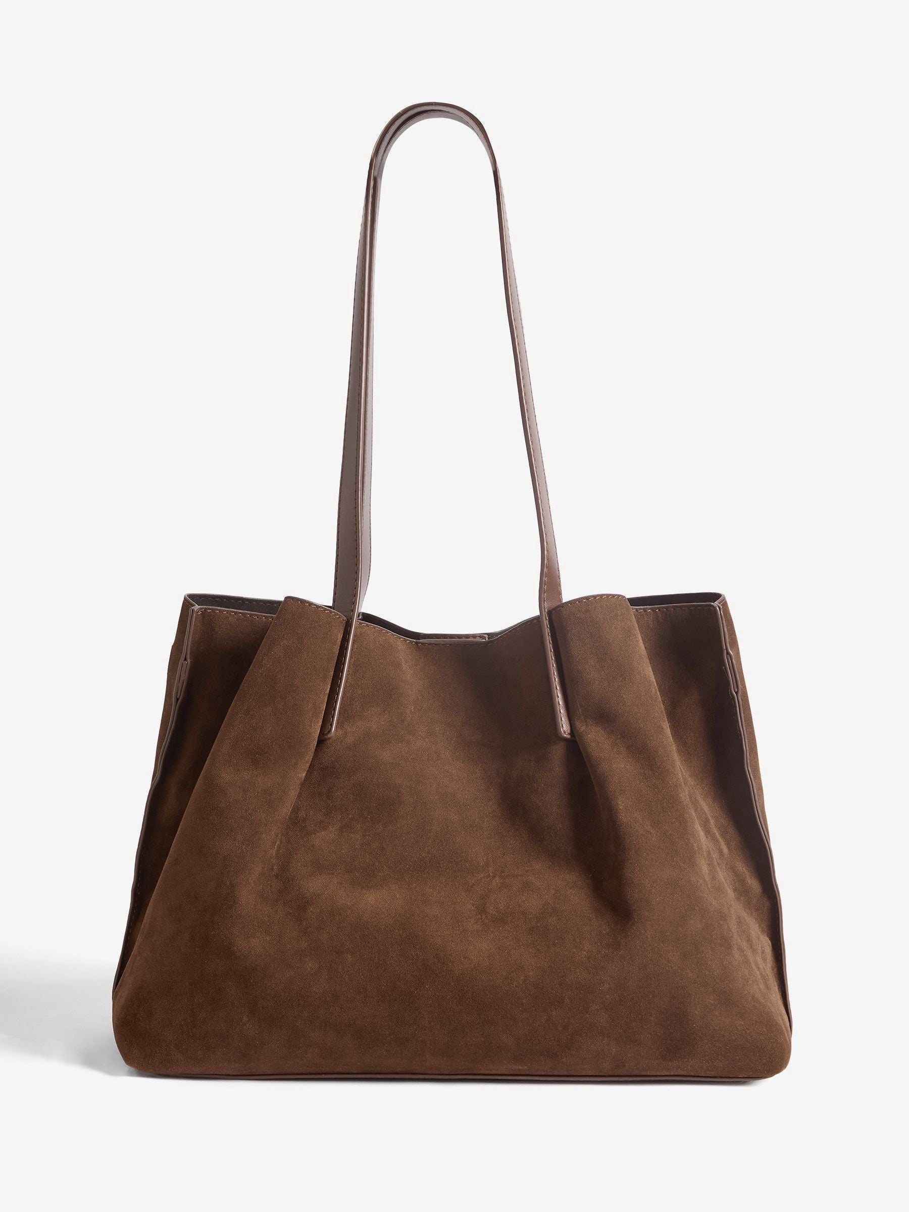 Friends Like These chocolate brown faux suede studded tote bag (British brand)