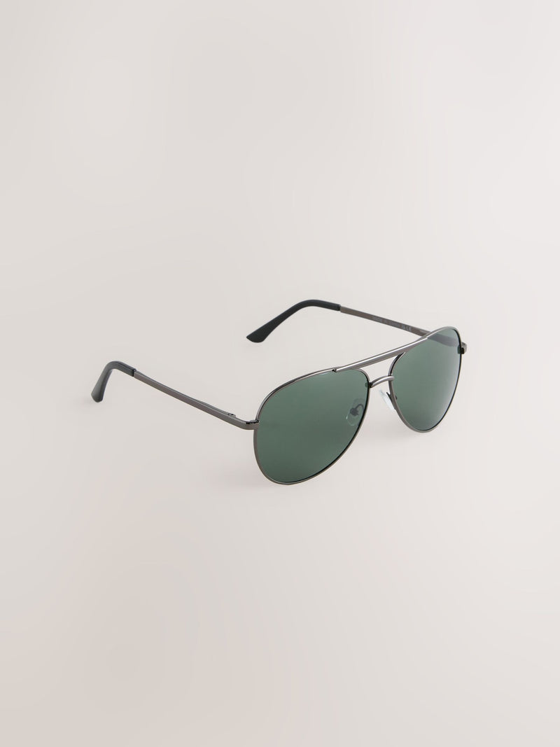 Gunmetal grey aviator sunglasses with UV protection - British product