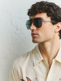 Gunmetal grey aviator sunglasses with UV protection - British product