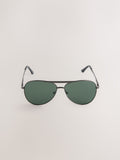 Gunmetal grey aviator sunglasses with UV protection - British product