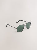 Gunmetal grey aviator sunglasses with UV protection - British product