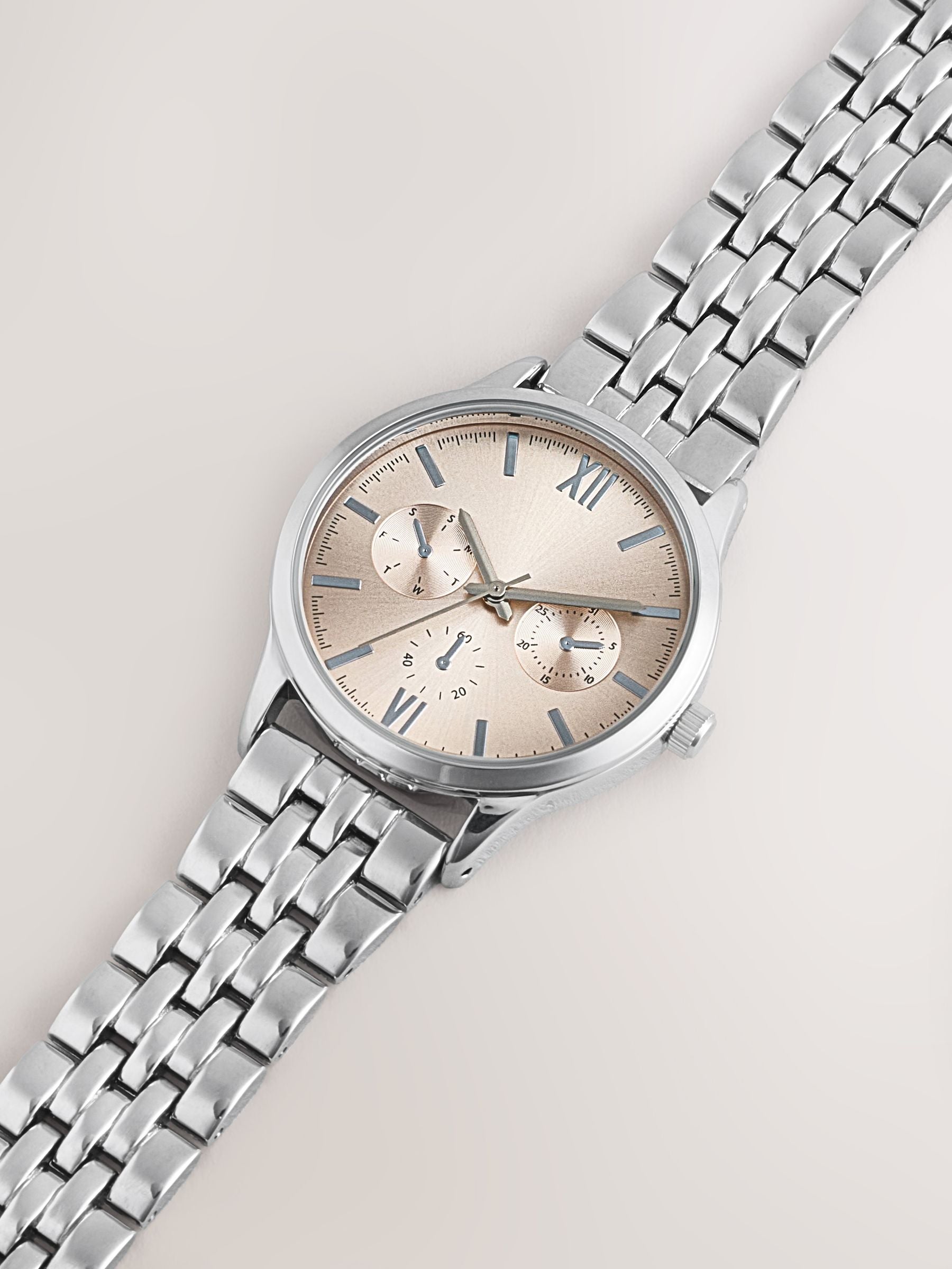 Blush boyfriend watch silver tone 3.5cm, imported from the UK