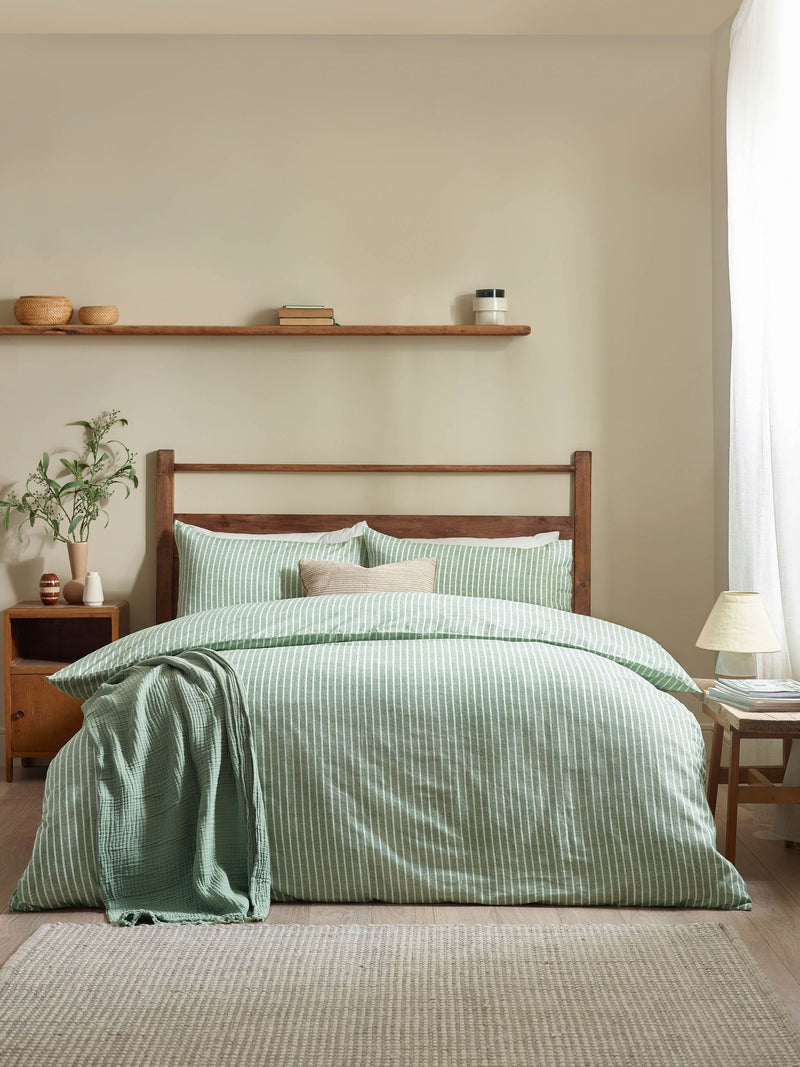 Holme Stripe Brushed Cotton Duvet Cover Set (British brand)