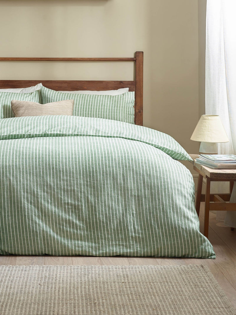 Holme Stripe Brushed Cotton Duvet Cover Set (British brand)